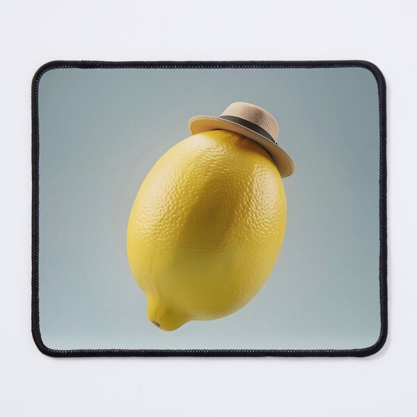 Item preview, Floating Lemon Wearing Straw Hat – Dramatic Fine Art Food Photography designed and sold by EmeraldeaArt.