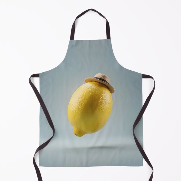Item preview, Floating Lemon Wearing Straw Hat – Dramatic Fine Art Food Photography designed and sold by EmeraldeaArt.