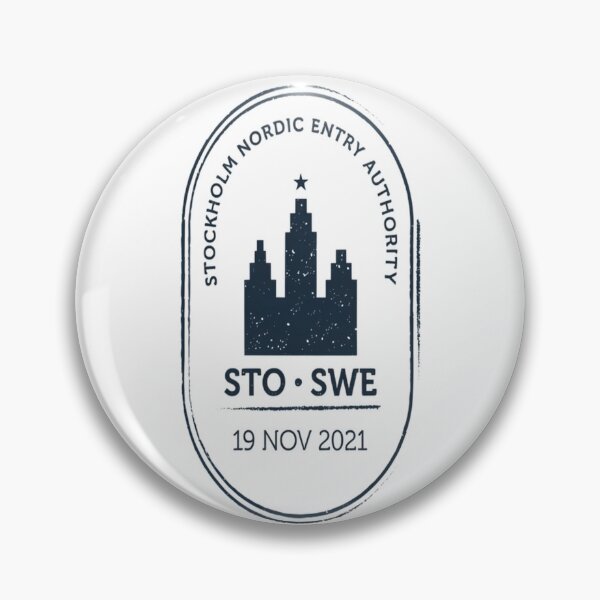 Item preview, Stockholm Mid‑Century Passport Stamp Retro Travel Sticker designed and sold by stickercuffs.