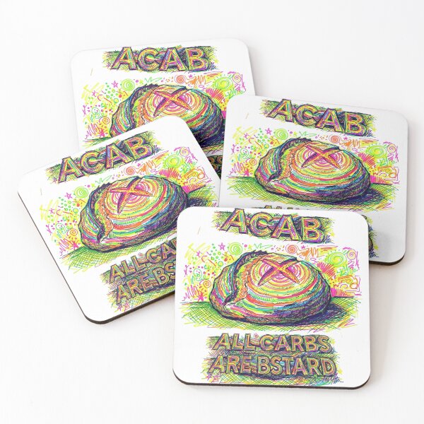 Item preview, All Carbs Are Bastards: Funny Neon Bread Highlighter Art designed and sold by Carpediemdeluxe.