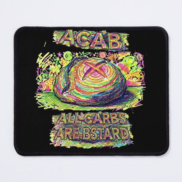 Item preview, All Carbs Are Bastards: Funny Neon Bread Highlighter Art designed and sold by Carpediemdeluxe.