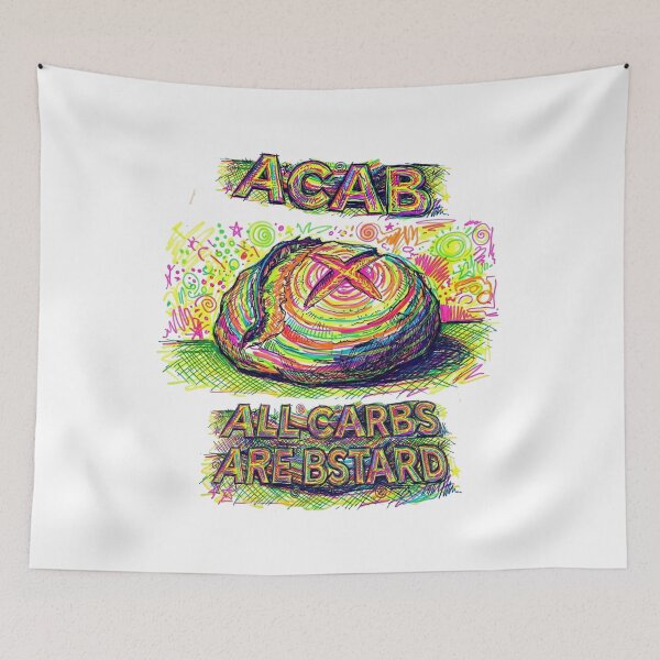 Item preview, All Carbs Are Bastards: Funny Neon Bread Highlighter Art designed and sold by Carpediemdeluxe.