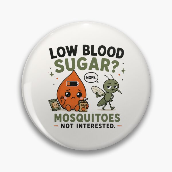 Item preview, Low Blood Sugar? Mosquitoes Not Interested - Funny Reactive Hypoglycemia Design designed and sold by BlackSector77.
