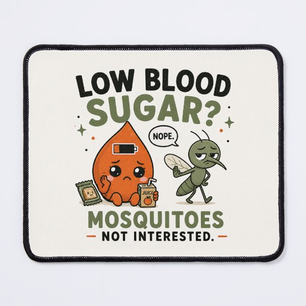 Item preview, Low Blood Sugar? Mosquitoes Not Interested - Funny Reactive Hypoglycemia Design designed and sold by BlackSector77.