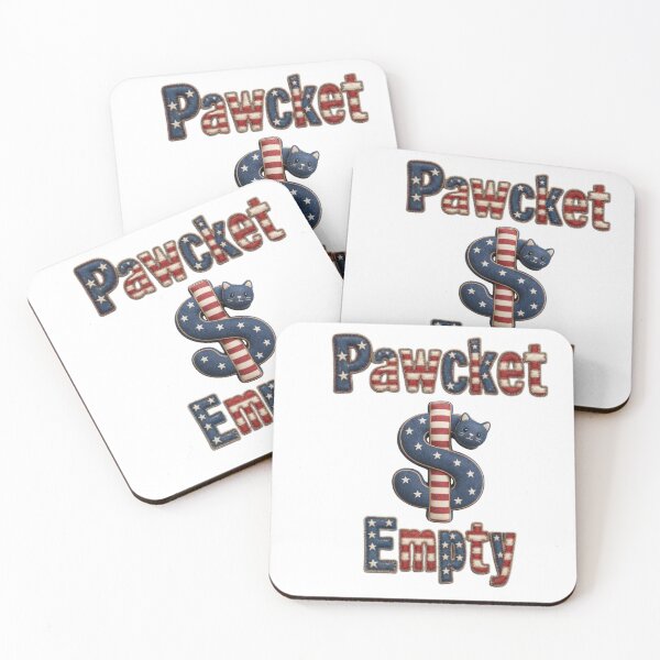 Item preview, Pawcket Empty Funny Cat 4th of July T-Shirt, Patriotic Cat Shirt designed and sold by Calm Cat Studio.