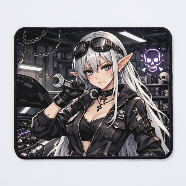 Item preview, Rita the Elf Mechanic – Neon Garage Vibes designed and sold by FilBlue.