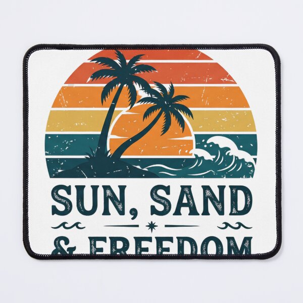Item preview, Sun Sand & Freedom Summer Design | Vintage Tropical Sunset SVG designed and sold by mimouna00.