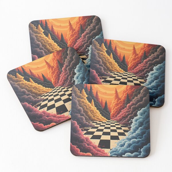 Item preview, Chess game in a surreal forest with fog designed and sold by Mianku | Für das Leben.