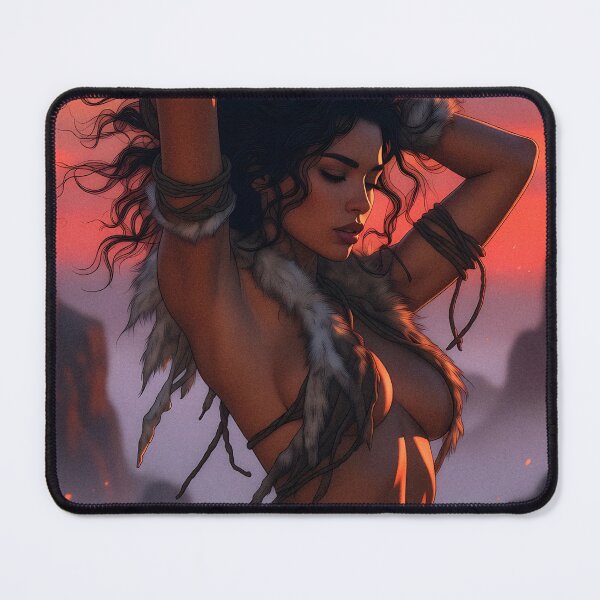 Item preview, Jungle Pinup Dark Hair Sunset designed and sold by HappyOops.