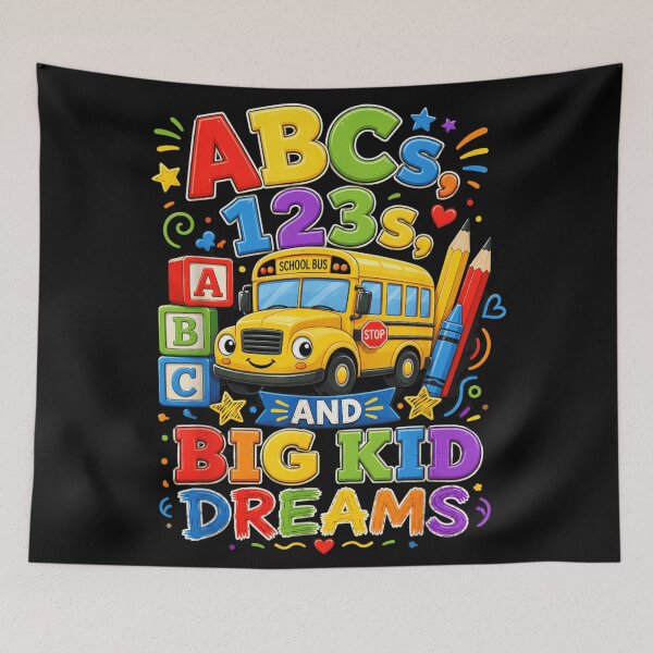 Item preview, Cute Back to School Yellow Bus ABC 123 Big Kid Dreams designed and sold by DaphoLatara.