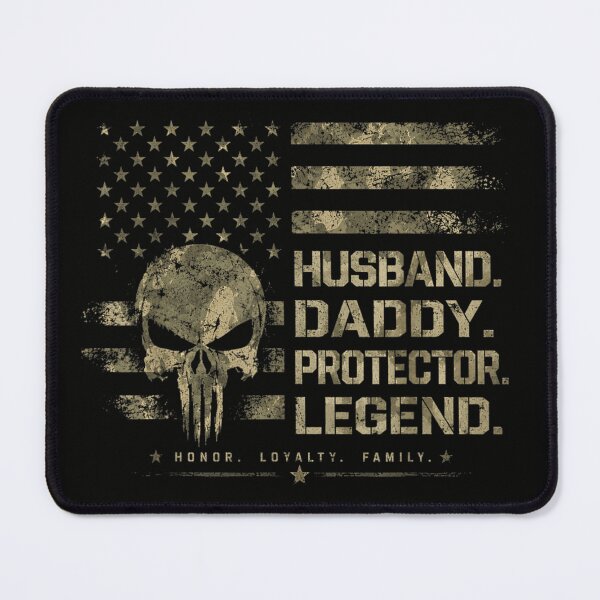 Item preview, Patriotic American Flag Skull Husband Daddy Protector Legend Camouflage Design designed and sold by DaphoLatara.