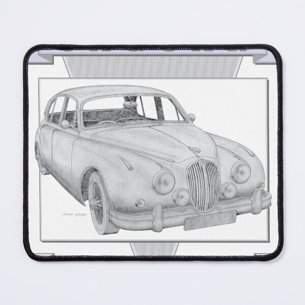 Item preview, Jaguar Mk2 4 Door Saloon Hand-drawn designed and sold by Classic Car Art Drawings.