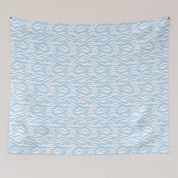 Item preview, Ice Blue and White tiger print designed and sold by pattern-archive.