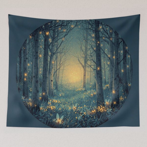 Item preview, Moon and Branches Minimalist Art – Dreamy Pastel Nature Illustration Print designed and sold by Art70shop.
