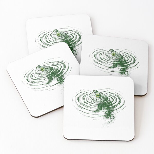 Item preview, Mystical Green Toad Swimming In Dark Water Ripple Nature Art designed and sold by DaphoLatara.