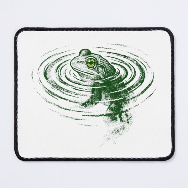Item preview, Mystical Green Toad Swimming In Dark Water Ripple Nature Art designed and sold by DaphoLatara.