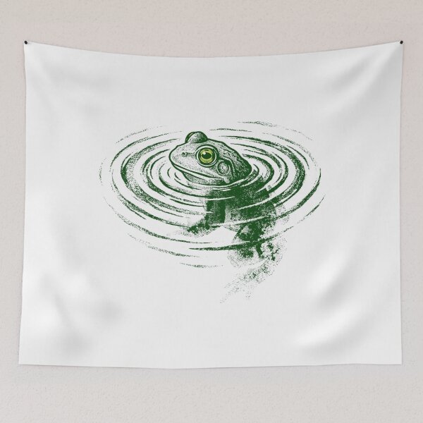 Item preview, Mystical Green Toad Swimming In Dark Water Ripple Nature Art designed and sold by DaphoLatara.