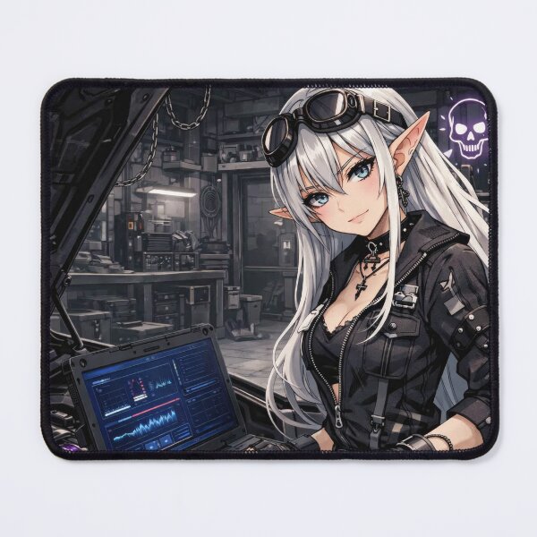 Item preview, Rita the Elf Mechanic – Neon Garage Vibes no.2 designed and sold by FilBlue.