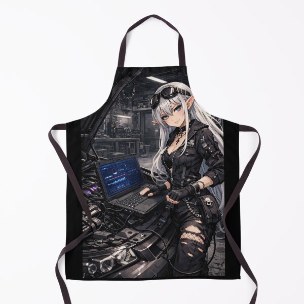 Item preview, Rita the Elf Mechanic – Neon Garage Vibes no.2 designed and sold by FilBlue.