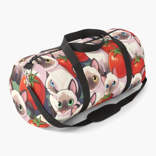 Item preview, Siamese Kittens and Red Tomatoes – Anime Style Cute Pattern Design designed and sold by EmeraldeaArt.