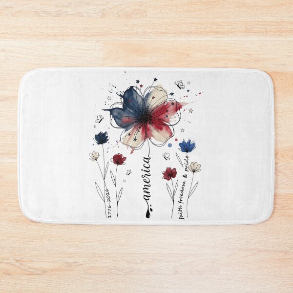 Item preview, Watercolor American Flag Flower Faith Freedom Pride Floral Memorial Day designed and sold by LittleNhutton.