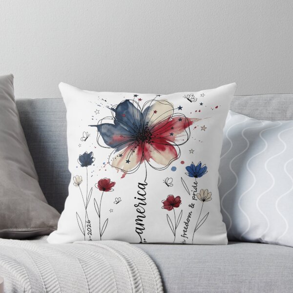 Item preview, Watercolor American Flag Flower Faith Freedom Pride Floral Memorial Day designed and sold by LittleNhutton.