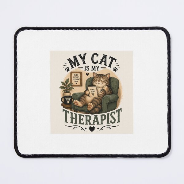 Item preview, My Cat Is My Therapist | Funny Cat Lover Mental Health Design designed and sold by ArjunDev1994.