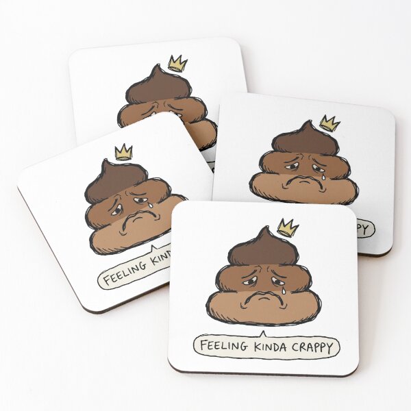Item preview, Feeling Kinda Crappy - Funny Sad Poop Emoji designed and sold by PM.