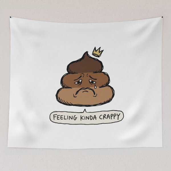 Item preview, Feeling Kinda Crappy - Funny Sad Poop Emoji designed and sold by PM.