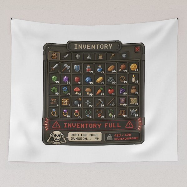 Item preview, Inventory Full RPG — Funny Gamer Sticker designed and sold by tommysworks.
