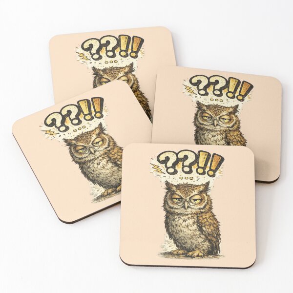 Item preview, Confused Grumpy Owl Question Marks Funny Art – Sarcastic Glasses Owl Humor | Owl Lover Gift designed and sold by irfanshikh.