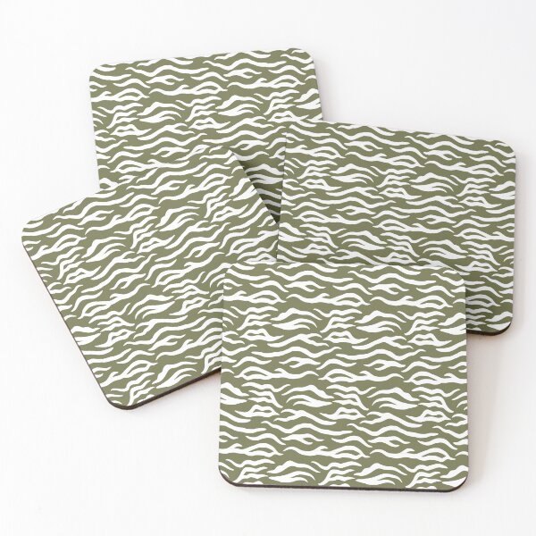 Item preview, Olive and White tiger print designed and sold by pattern-archive.