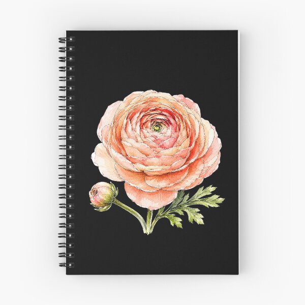 Item preview, Peach Ranunculus Illustration | Watercolor Botanical Flower Art designed and sold by ColorSplash123.