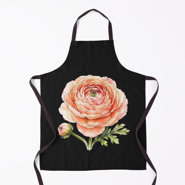 Item preview, Peach Ranunculus Illustration | Watercolor Botanical Flower Art designed and sold by ColorSplash123.