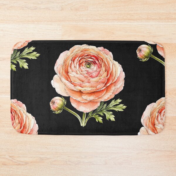 Item preview, Peach Ranunculus Illustration | Watercolor Botanical Flower Art designed and sold by ColorSplash123.