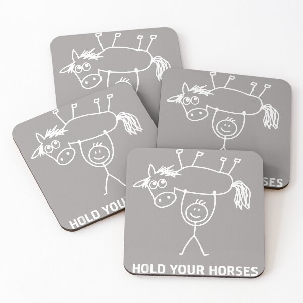 Item preview, Guy Holding Horse in Air Hold Your Horses, Funny, Jokes designed and sold by KathieFaugh.