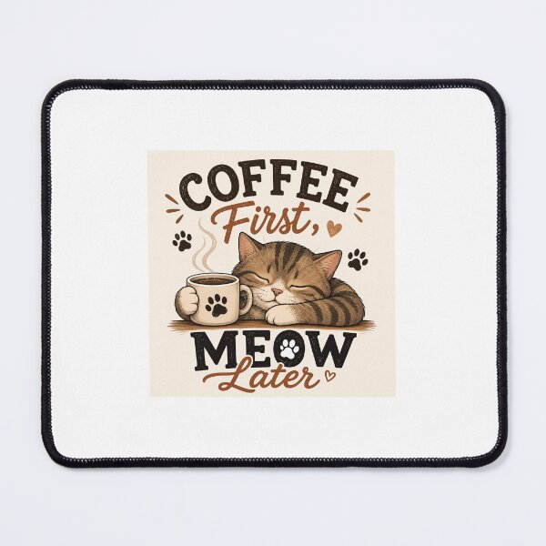 Item preview, Coffee First, Meow Later | Cute Cat Coffee Lover Design designed and sold by ArjunDev1994.