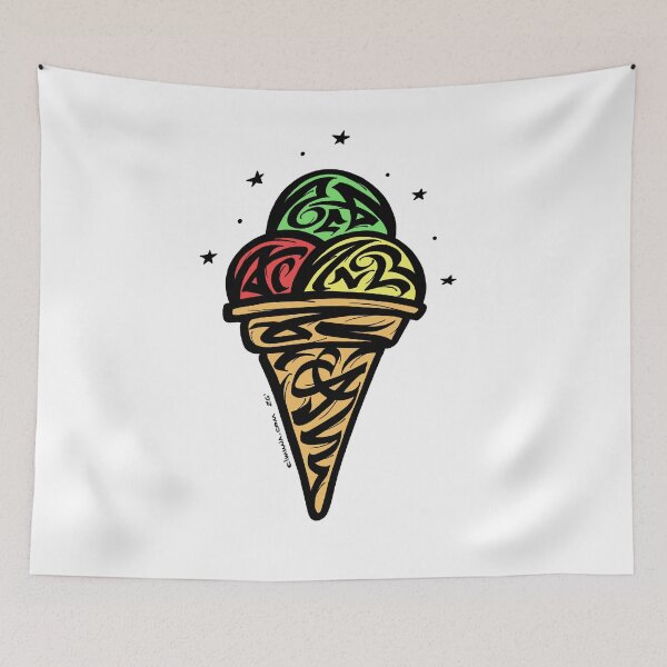 Item preview, Modern Calligraphic Ice Cream ORNAMENT designed and sold by elmuna.