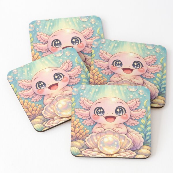 Item preview, Axolotl and the Magic Pearl - Kawaii Underwater Glow designed and sold by ImagineNature.