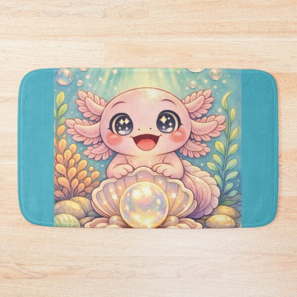 Item preview, Axolotl and the Magic Pearl - Kawaii Underwater Glow designed and sold by ImagineNature.