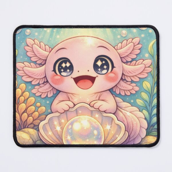 Item preview, Axolotl and the Magic Pearl - Kawaii Underwater Glow designed and sold by ImagineNature.