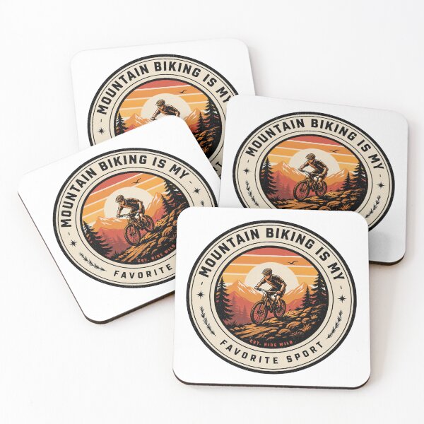 Item preview, Mountain Biking Is My Favorite Sport Vintage Sunset Trail Badge designed and sold by DariaOltes.