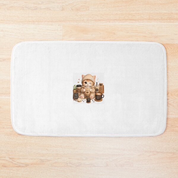 Item preview, Cute Kawaii Boba Cat & Coffee Cat – Cozy Bubble Tea Kitten Sticker designed and sold by ArjunDev1994.