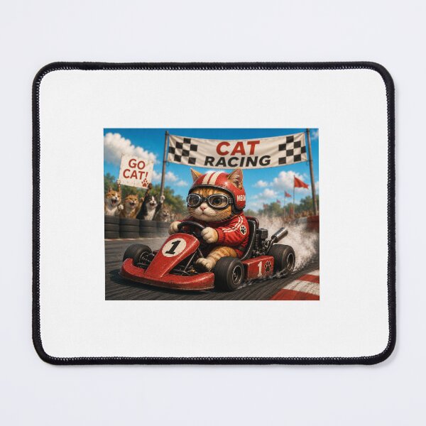 Item preview, Cat Racing Champion – Funny Go Kart Cat Cartoon Illustration designed and sold by ArjunDev1994.