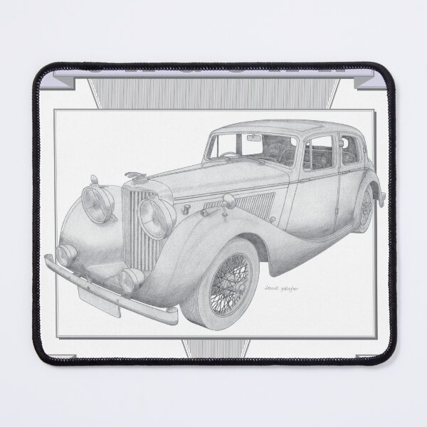 Item preview, Jaguar Mk4 4 Door Saloon Hand-drawn designed and sold by Classic Car Art Drawings.