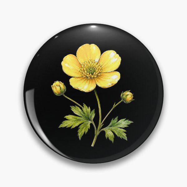 Item preview, Yellow Buttercup Illustration | Whimsical Watercolor Wildflower Art designed and sold by ColorSplash123.