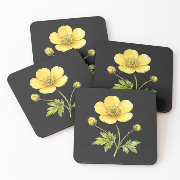 Item preview, Yellow Buttercup Illustration | Whimsical Watercolor Wildflower Art designed and sold by ColorSplash123.