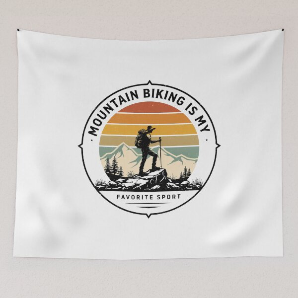 Item preview, Mountain Biking Is My Favorite Sport Retro Sunset Mountain Rider designed and sold by DariaOltes.