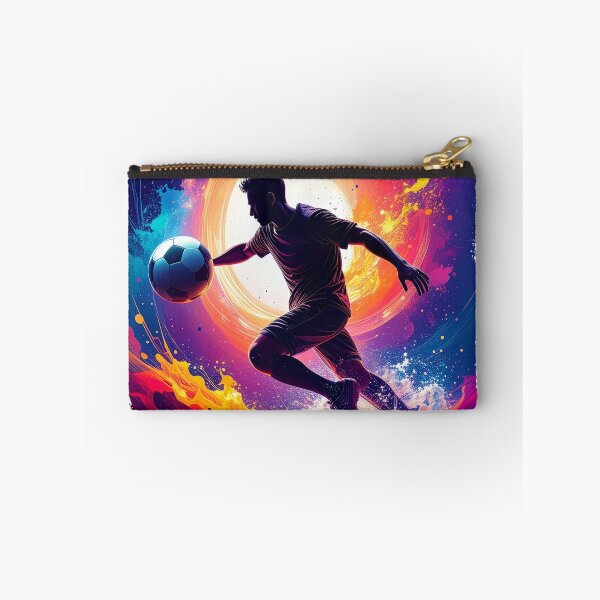 Item preview, Soccer Player Color Splash Art — Football Cosmic Action Wall Print designed and sold by icemanphotos.