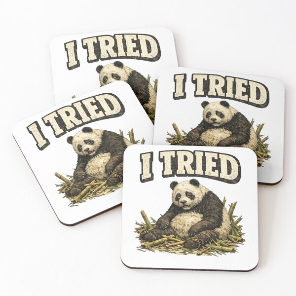 Item preview, I Tried Exhausted Panda Bamboo Funny Art – Relatable Tired Humor | Funny Gift for Students designed and sold by irfanshikh.